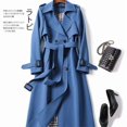 thumbnail image 2 of Womens Long Knee Length Windbreaker Coat Korean Style Plus Size Spring Fall Fashion, 2 of 9