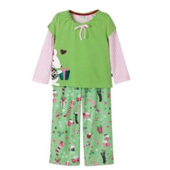 Infant Girls Green Christmas Mouse Pajamas Holiday Sleepwear Set 12m