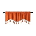 thumbnail image 3 of Viflosae Boho Curtains with Tassel Elegant Fringed Window Curtains Patterned Rod Panels Stylish Short Drapes Blackouts Curtains Home Decorations for Bedroom Orange, 3 of 7
