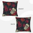 thumbnail image 4 of LNWH Skull Arounding Rose Throw Pillow Covers, Square Soft Linen Decorative Pillow Cases, 16"x16" Inch, 4 of 8