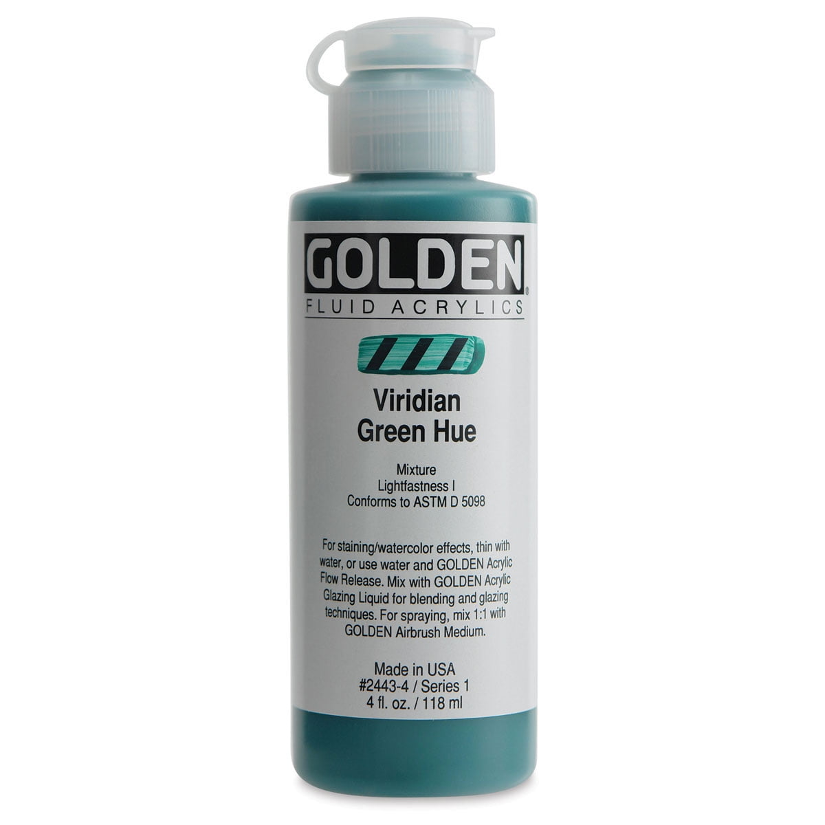 Golden Fluid Acrylic - Viridian Green Hue, 4 oz
