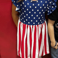 thumbnail image 2 of Okbabeha Toddler Girl 4th of July Dress Short Sleeve Crewneck Stars Stripe Print Independence Day A-line Dress Summer Clothes, 2 of 8
