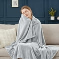 thumbnail image 3 of Beddora Fleece Throw Blanket Lightweight Plush Fuzzy Cozy Soft Gray Blanket for Couch Sofa and Bed 50x60 inches, 3 of 9