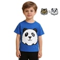 thumbnail image 3 of Bobifish Toddler Boys Graphic T-Shirt Cute Short Sleeve Crew Neck Panda Print Sequin Detail Children Novelty Tee Summer Trendy Casual Playwear Tshirt, 3 of 7