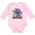 thumbnail image 3 of Inktastic Girl Dinosaur I Love Dinosaurs Girls Long Sleeve Baby Bodysuit, 3 of 5