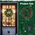 thumbnail image 5 of Qoosea Pre-Lit Battery Powered Christmas Wreath Artificial Pre-Decorated Holiday Accent, White Lights, Decorated with Pine Cones, Berry Clusters, Frosted Branches, Christmas Collection, 5 of 6