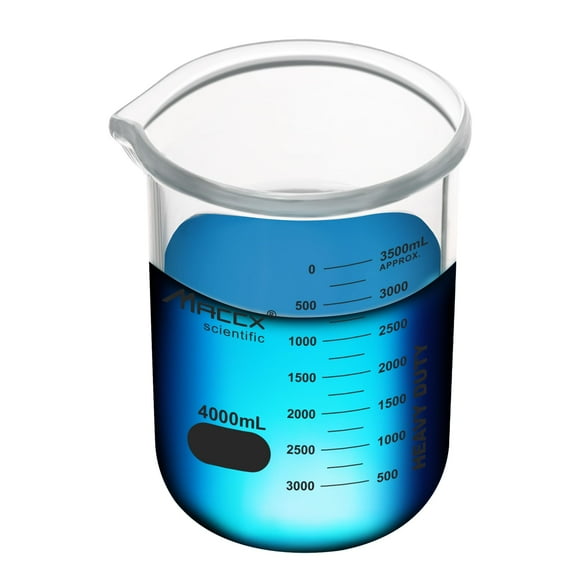 Vaso de vidrio Maccx 4L 3.3 borosilicato de forma baja con graduación