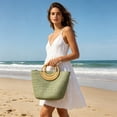 thumbnail image 6 of Paper Straw Woven Rattan Handle Tote Bag, Summer Casual Beach Purse, Lightweight Handbag for Women Vacation, outdoor travel and daily leisure outing, 6 of 6