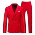 thumbnail image 1 of Men's Solid Color Dress Performance Outfit Stage Performance Button Long Sleeved Jacket Long Pants Suit Set, 1 of 7