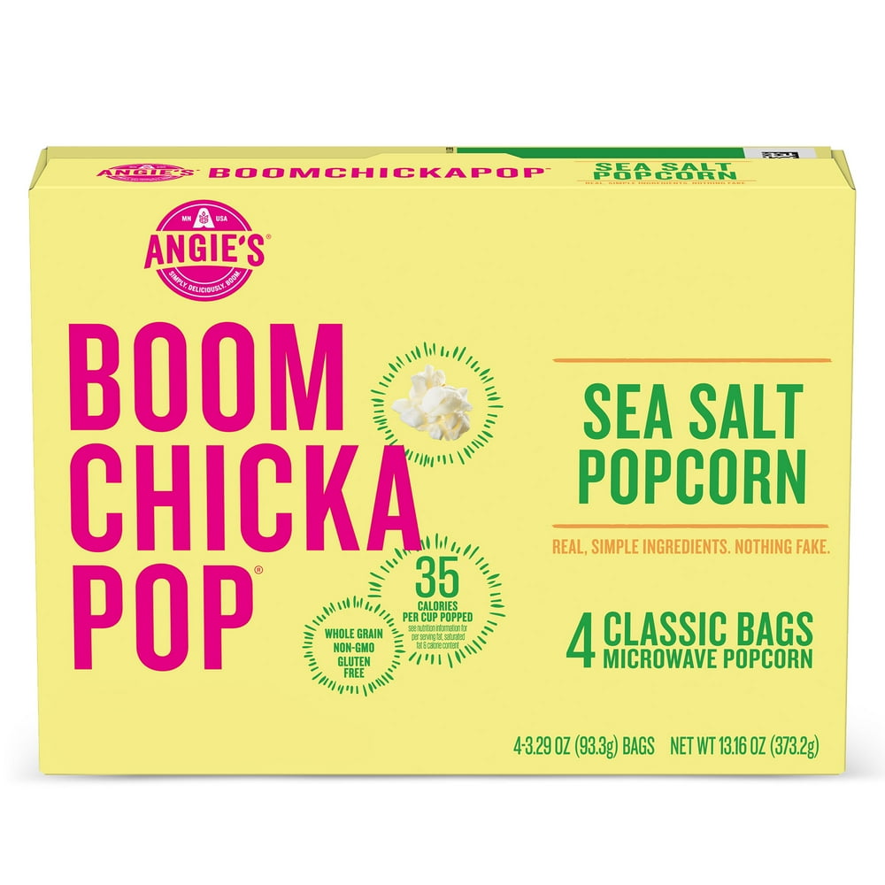 Angie's BoomChickaPop Sea Salt Microwave Popcorn, 3.29 Oz FreshPop