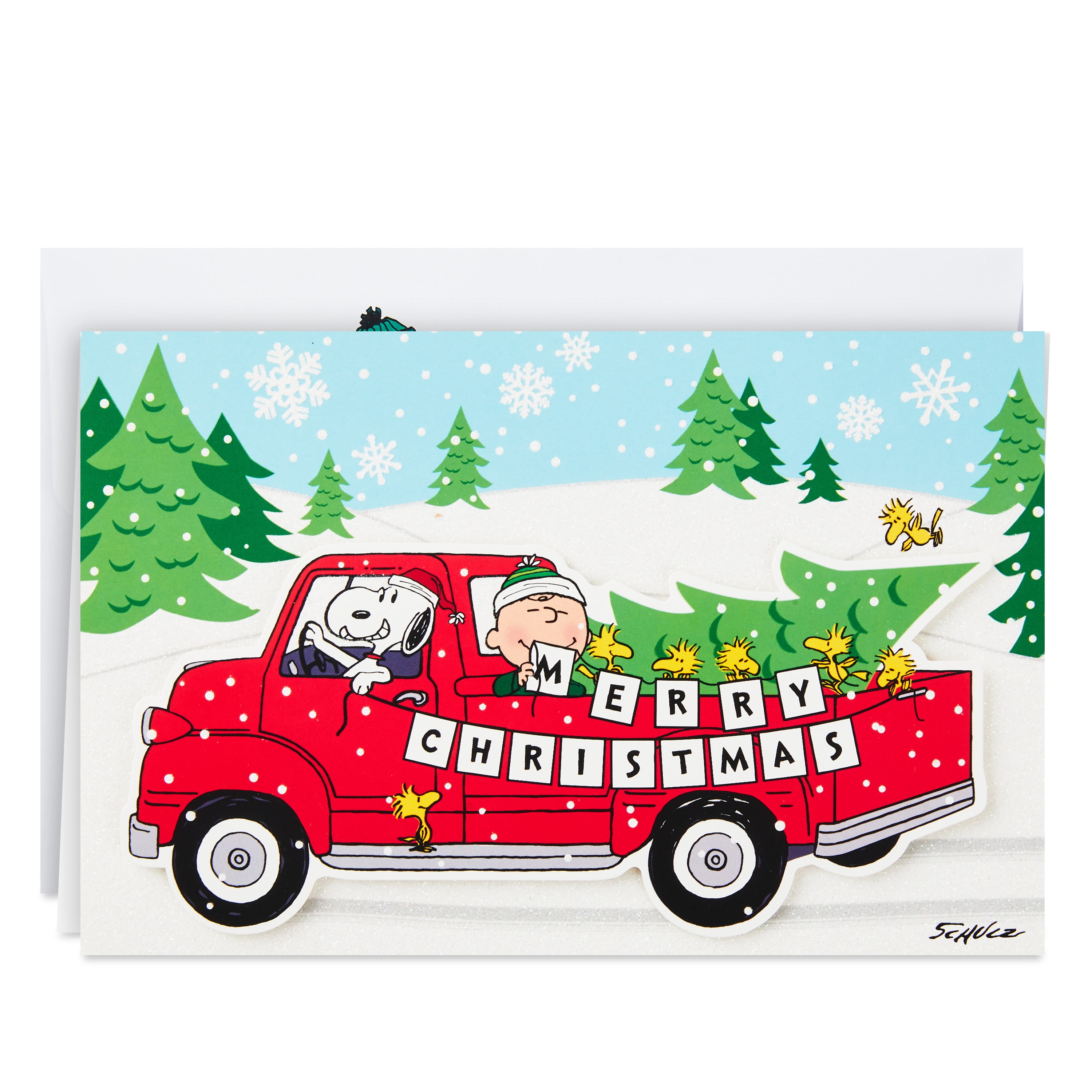 Peanuts Hallmark Christmas Greeting Card w/ Envelope New Snoopy Charlie Brown