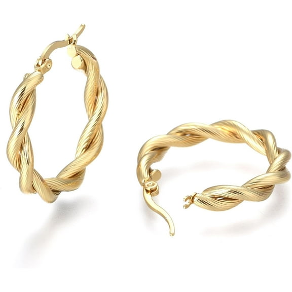 304 Stainless Steel Hoop Earrings Hypoallergenic Ring Design Golden Rope Hoop Earrings Women Fashion Trendy Jewelry Gift For Him for DIY