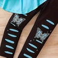 thumbnail image 5 of UngA Girls 2 Piece Outfits Flutter Sleeve Cute Butterfly Print Peplum Top with Skinny Pants Set Toddler Kids Summer Spring Clothes 12-18 Months,Sky Blue, 5 of 6