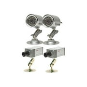 Q-See Professional CCD Camera with Night Vision QPSCDNV - Surveillance camera - vandal-proof - color (Day&Night) - C/CS-mount - auto iris - vari-focal - 420 TVL - DC 12 V - with CCD Color Camera QOCDC (pack of 2)