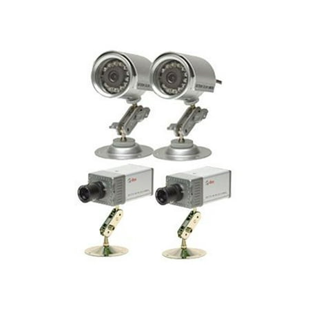 Q-See Professional CCD Camera with Night Vision QPSCDNV - Surveillance camera - vandal-proof - color (Day&Night) - C/CS-mount - auto iris - vari-focal - 420 TVL - DC 12 V - with CCD Color Camera QOCDC (pack of 2)