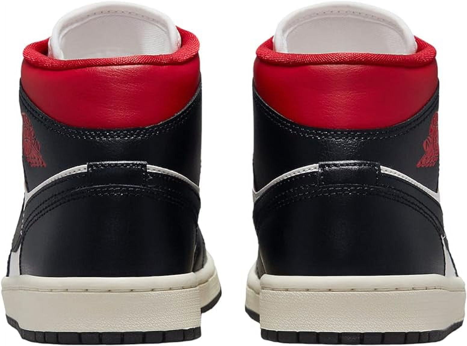 Women's Jordan 1 Mid Black/Gym Red-White (BQ6472 079) - 12