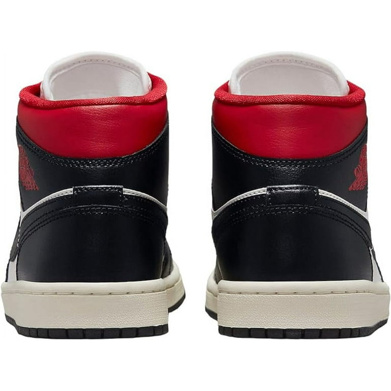 Women's Air Jordan 1 Mid Black/Gym Red-Sail (BQ6472 061