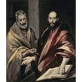 thumbnail image 2 of El Greco 26x30 Gold Ornate Wood Framed with Double Matting Museum Art Print Titled - Apostles St. Peter and St. Paul, 2 of 4
