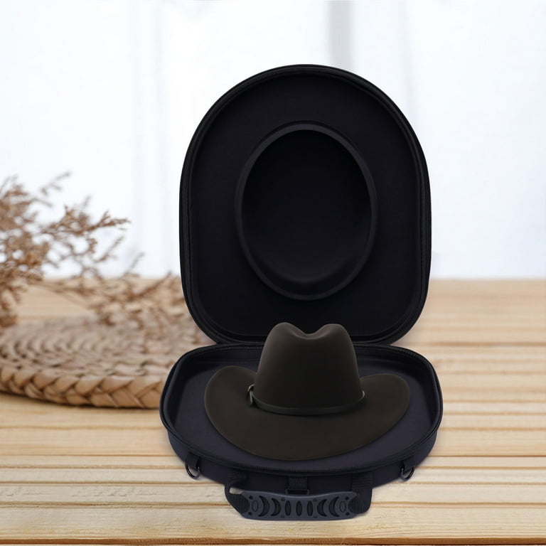 Loyalheartdy Hat Box Black EVA Simple Dustproof Design Travel Hat Case W/  Adjustable Strap for Most Panama, Bowler Hats