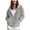Gray, variant on Lightweight Zip Up Hoodie Women Oversized Sweatshirt Striped Printed Long Sleeve Hooded Jacket Plus Size Fall 2025 Hoodies
