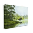 thumbnail image 4 of Stupell Industries Moose in Woodland Pond Nature Painting Gallery Wrapped Canvas Print Wall Art, 48 x 36, 4 of 8