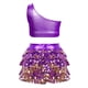 thumbnail image 3 of Conjunto de dos piezas de falda y top informal de verano para niña, de poliéster, con colores sólidos, 3 of 5