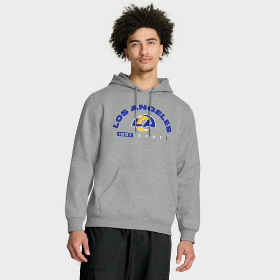 Men's Fanatics Heather Gray Los Angeles Rams Delay of Game Legacy Pullover Hoodie