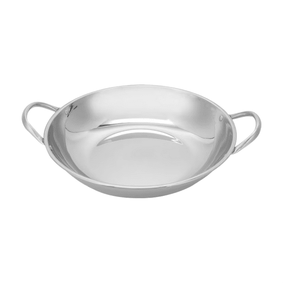 Gkeoshab Cooking Utensils Cooking utensils Cooking Wok Double Handle Cooking Pan Stainless Pan Kitchen Cooking Wok Home & Garden