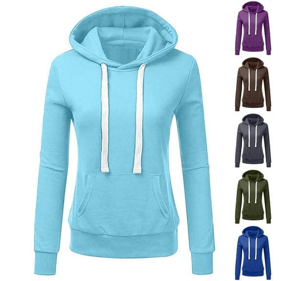 LOVZFMLL Essentials Hoodie Casual Relaxed Fit Long Sleeve Hooded Pullover Fall Winter 2025 Women Fashion Workout Tops