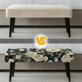thumbnail image 6 of Psesaysky White Rose Print Dining Room Bench Covers Slipcover, Stretch Bench Seat Cover Washable Rectangular Chair Cover Protector for Bedrooms, Living Rooms, Kitchens, Removable, 6 of 7