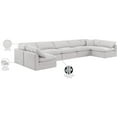 thumbnail image 2 of Meridian Furniture Indulge 234" Velvet U-Shaped Modular Sectional in Cream, 2 of 9