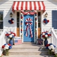 thumbnail image 4 of 4th of July Door Cover Decoration,250 Anniversary Patriotic Door Cover,Red Blue and White American Flag Bow Door Banner,Veterans Day Memorial Day Decor,Independence Day Party Supplies(2D, 35x70 inch), 4 of 5