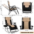 thumbnail image 4 of TOMSHOO Adjustable Zero-Gravity Chairs - Khaki, 4 of 9