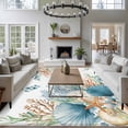thumbnail image 3 of 5'x7' Area Rugs for Living Room Bedroom, Beach Coastal Washable Rug Carpet Runner Indoor Outdoor, Summer Nautical Coral Shell Botanical Non Slip Floor Mats Area Rug for Kitchen, Nursery, 3 of 8
