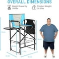 thumbnail image 3 of 31" Tall Directors Chair Height Seat Folding with Side Table Storage Bag, Support for 300Lbs Portable Makeup Artist Chair with Bar Height(Blue/Black), 3 of 10