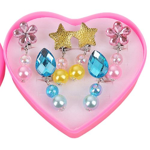 Pwfe 2 3 7pair Cartoon Ear Clip Clip On Earrings No Pierced Design Earrings Acrylic Jewelry Accessories For Girls Kids H04 Walmart Com