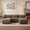 Chocolate, variant on HUTWIFE Home L-Shaped Plush Reclining Sectional Sofas with 1 Ottoman, Light Khaki