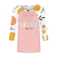 thumbnail image 5 of BiZtdJrK Easter Shirt for Women Loose Casual Bunny Rabbit Print Casual Round Neck Tee Shirts 2025 Spring 3/4 Sleeve T-Shirt Tops Pink L, 5 of 6