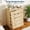 5 cabinets Wood Brown, variant on Boho Rattan & Fluted Tall Dresser - 5 Large Drawers, Modern Wooden Storage Cabinet, Organizer for Bedroom, Closet, Nursery, Living Room
