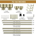 thumbnail image 2 of Antique Bronze Double Curtain Rods, 72-144 Inches, Adjustable, Heavy Duty, Double Window Rod with Modern End Cap, 2 of 14