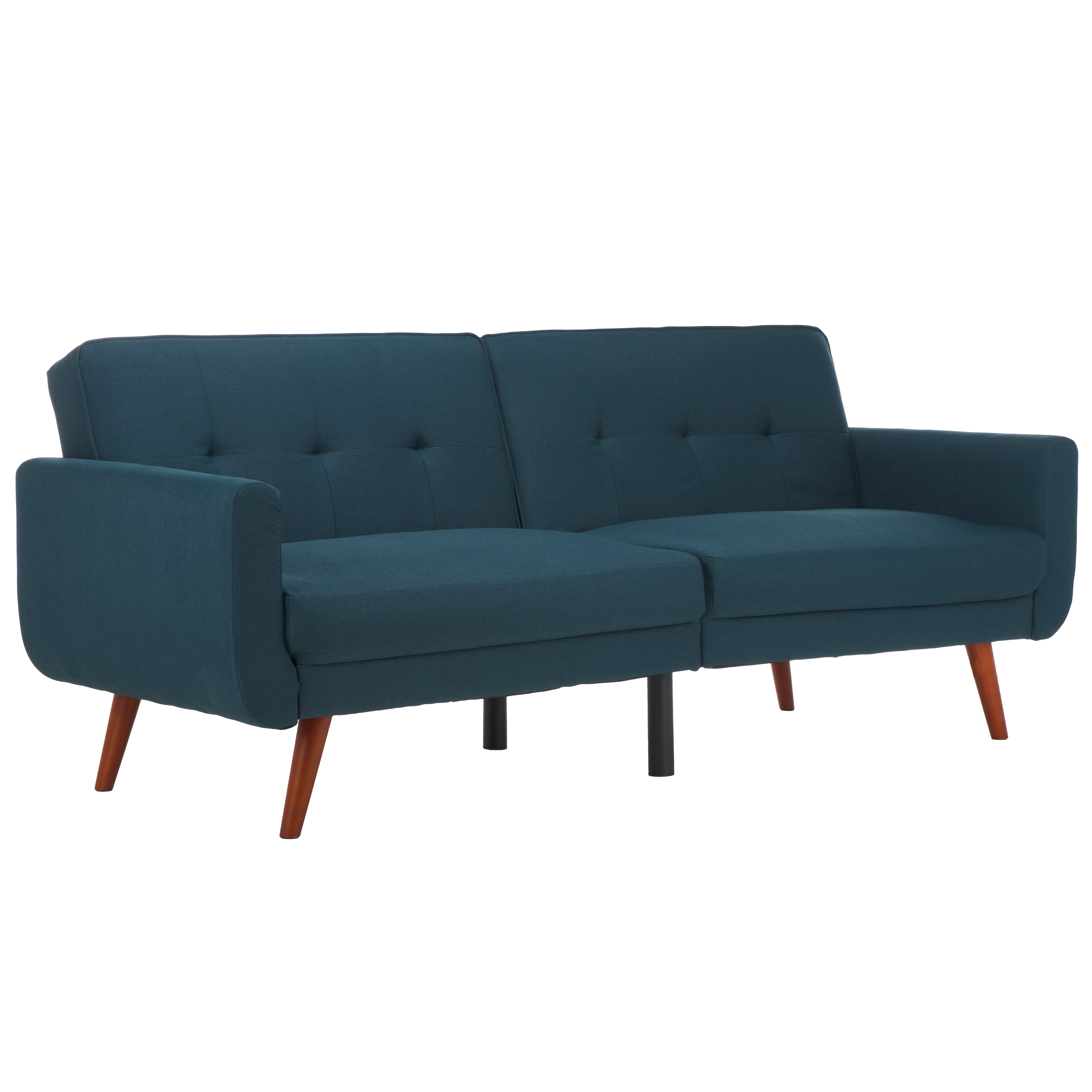 Safavieh Bushwick Mid-Century Foldable Futon Bed, Navy/Brown