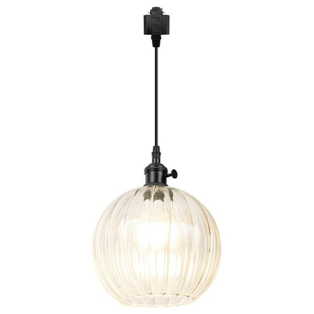 Kiven H-Type track lighting pendants,1-Light Modern h track pendant lights with Art Glass Lampsade,Decorative Track Lighting Fixture for Hallway Kitchen Island TB3604