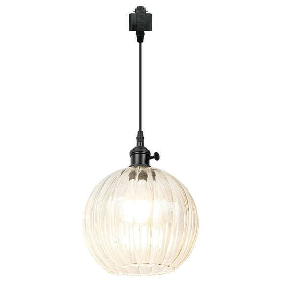 Kiven H-Type track lighting pendants,1-Light Modern h track pendant lights with Art Glass Lampsade,Decorative Track Lighting Fixture for Hallway Kitchen Island TB3604