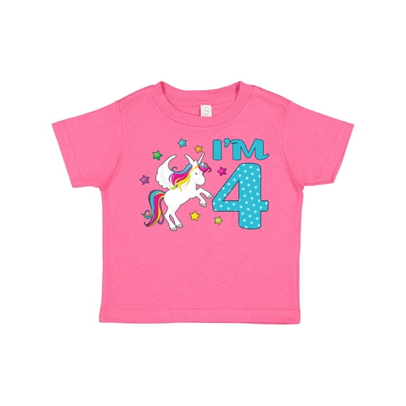 Inktastic I'm Four Unicorn 4th Birthday Boys or Girls Toddler T-Shirt