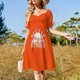 thumbnail image 5 of Hermoso vestido elegante de manga corta con destellos de brillo verde esmeralda, vestido de verano para mujer., 5 of 8
