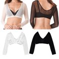 thumbnail image 3 of RABBITH Womens Mesh Crop Tops Sheer Open Front Shrug Fishnet Cover Ups with Buckle, 3 of 17