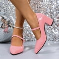 thumbnail image 5 of Pink Fashionable High Heel Shoes For Women With Round Toe And Solid Color Design Comfortable For Walking And Standing, 5 of 8