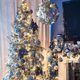 thumbnail image 3 of 12 piezas de 5,11 pulgadas de árbol de Navidad, flores de seda decorativas, arbusto de Pascua dorado y re, 3 of 4