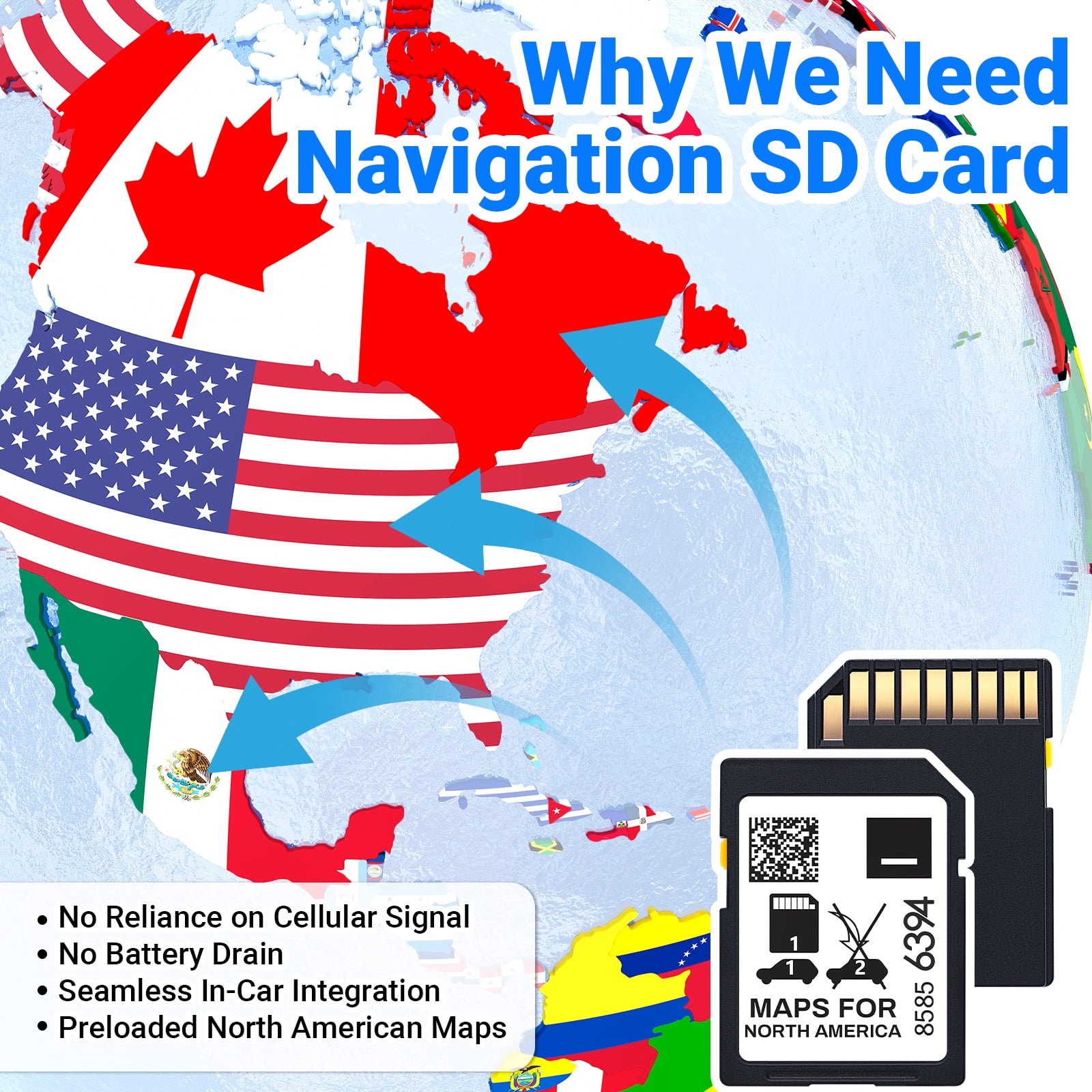 2025 Release GPS Navigation SD Card Compatible with GMC Chevry Cadilla Buick,Silverado, Equinox and More Navi System,USA Canada Mexico Maps,Plug and Play for Use,2024 Maps Updated - Part 85856394