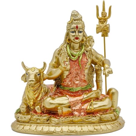 alikiki Indian God Shiva Idol Statue - Hindu God Lord Shiva Statue Indian Home Temple Mandir Pooja Item Puja Murti Decor Diwali Gifts Meditation Yoga Room Altar Shrine Decoration